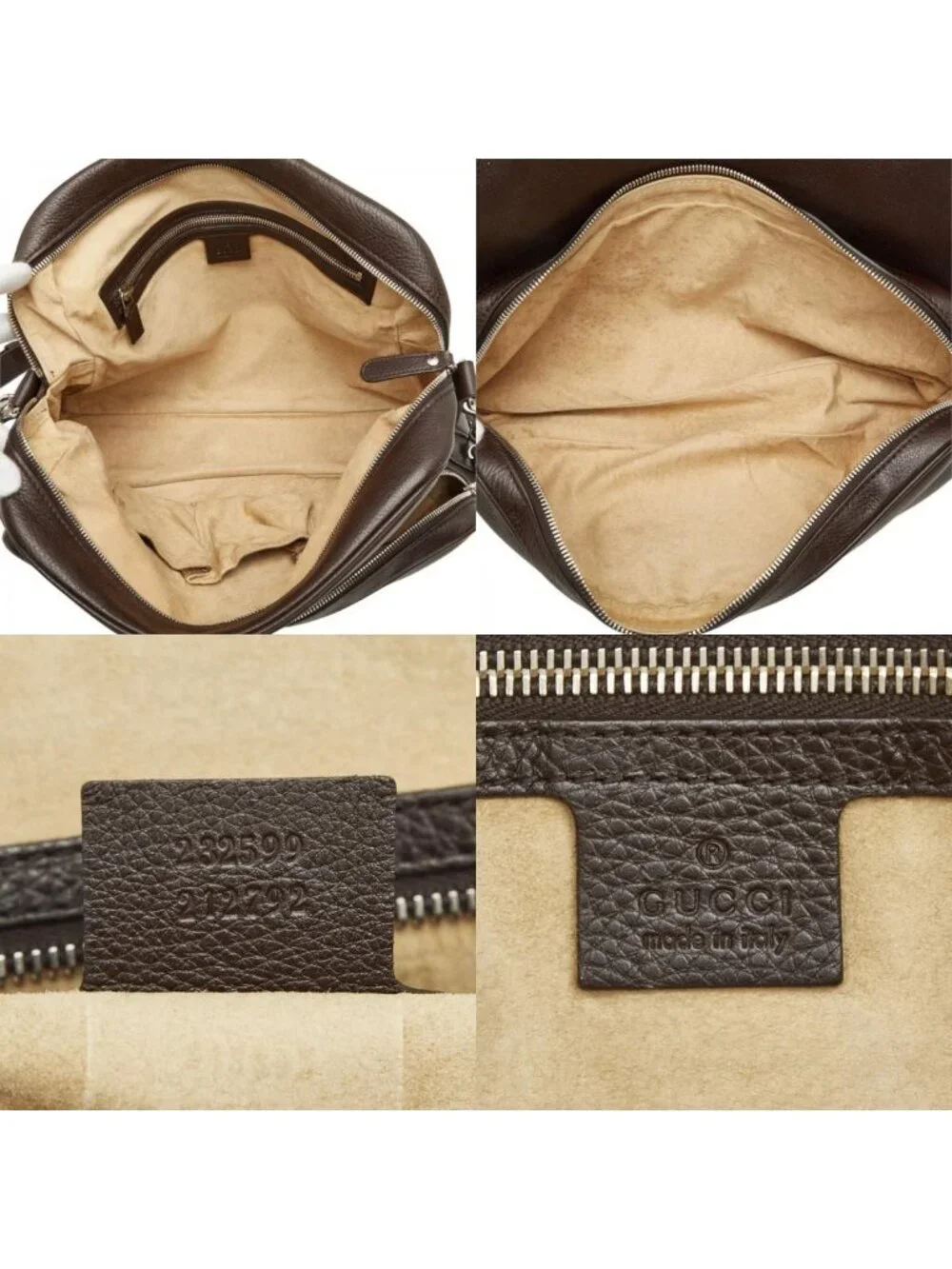 Gucci Crossbody Shoulder Bag Dark Brown Leather